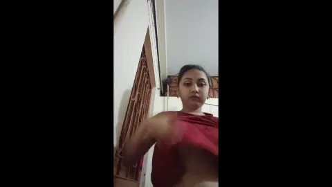 Cute innocent girl recording nudes shows boobs